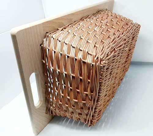 11 5/16" Width Pullout Wicker Baskets with Handles and Beechwood Frame & Runners - Picture 7 of 13