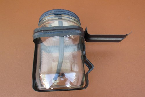 1959 Cadillac Nice Original Windshield Washer Glass Jar with Bracket - Picture 7 of 14