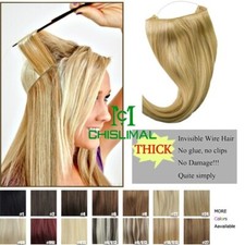 Juego completo de extensión de cabello humano banda de mano invisible para cabello Remy real espesar