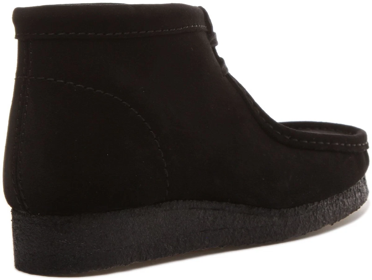 CLARKS ORIGINALS Hombre Wallabee Botines En ante Negro Cordones Talla UK 7-12