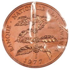 Rwanda - 5 Francs 1977 pattern coin - Sealed UNC - Bronze - KM.E5 - Colony