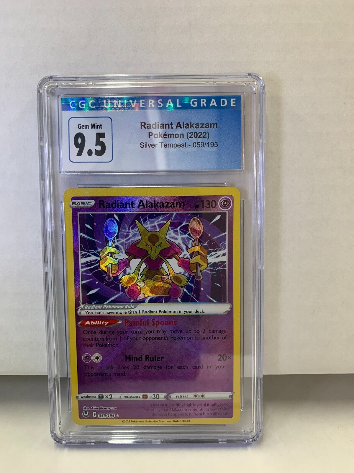 MINT 10! Radiant Alakazam #59 Silver Tempest Pokemon GMA Potential PSA or  BGS