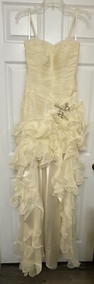 Dave and Johnny cream wedding/prom dress 5/6 NWT