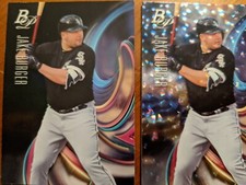 (2) 2018 Bow. Plat.**ICE**/Base JAKE BURGER Chi White Sox Risin ⭐ 3B/DH