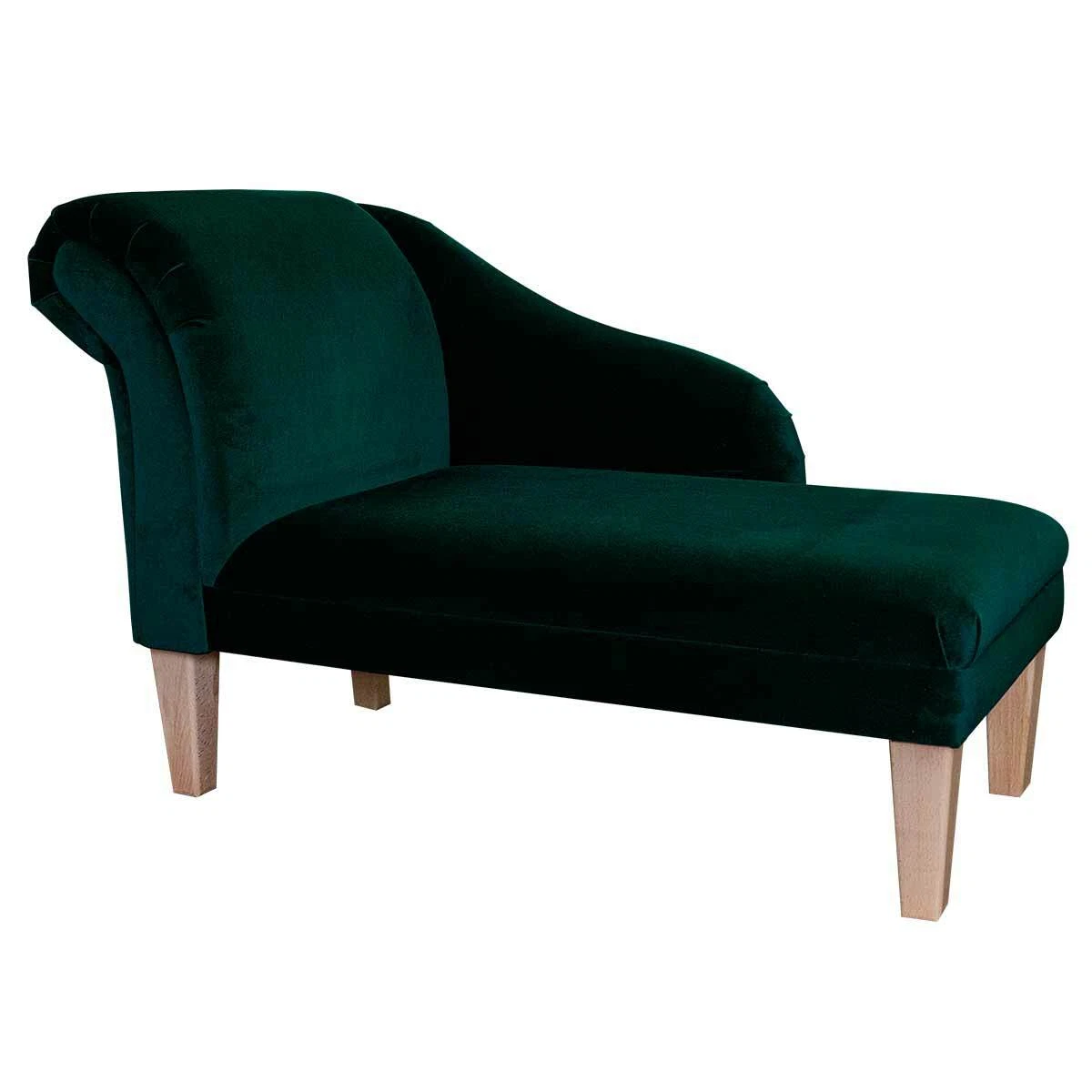 Green velvet chaise lounge deals