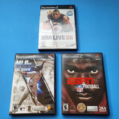 PlayStation 2 PS2 Video Games Lot 0f 3 ESPN NFL 2K4 MLB 06 The Show NBA Live 06