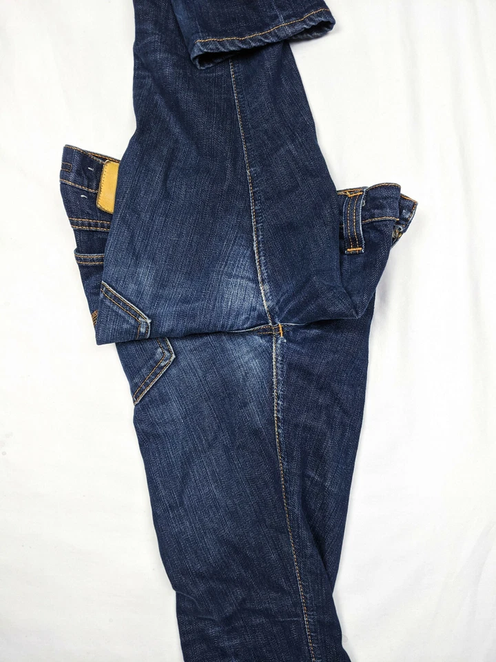 Pantalones de mezclilla para mujer Nudie talla 27 (4) azules ajustados rectos tiro bajo lavado oscuro hechos en Italia Foto 4 de 4