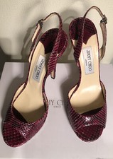 new authentic Jimmy Choo graphic python bordeaux heel shoes 39.5