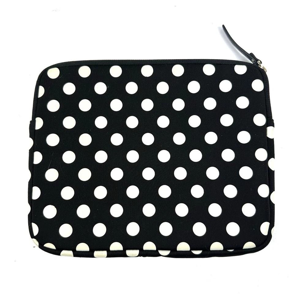 Kate Spade Mini Tablet Holder Sleeve Pouch Neoprene Black White Polka Dot Case - Image 3 of 4
