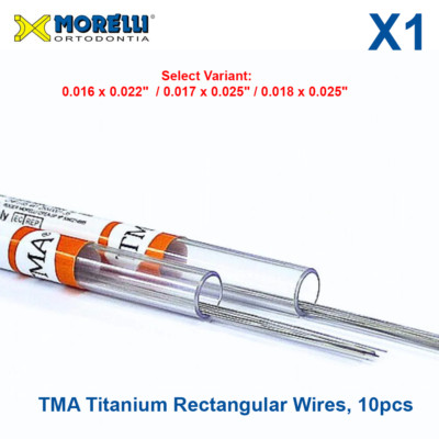 Dental Orthodontic Morelli TMA Rectangular Stick Wire Titanium Molybdenum