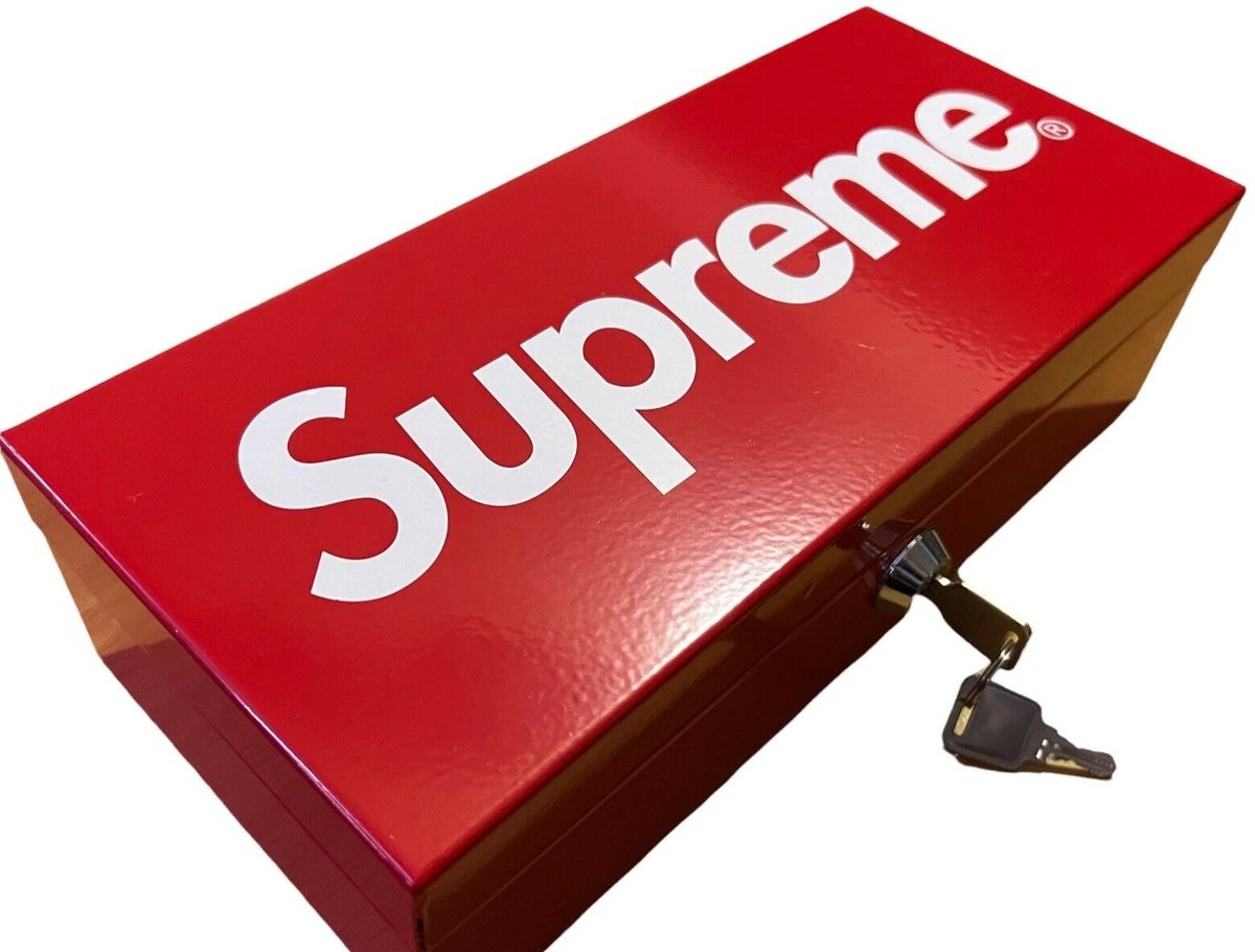 Supreme Metal Lock Box Storage Container Red