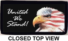 United We Stand Patriotic Eagle Checkbook Cover Credit Card ID Money Holder NEW