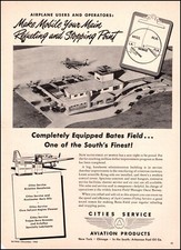 1950 vintage AD CITIES SERVICE Aviation Fuel  DC-3 BATES FIELD Mobile AL 081523