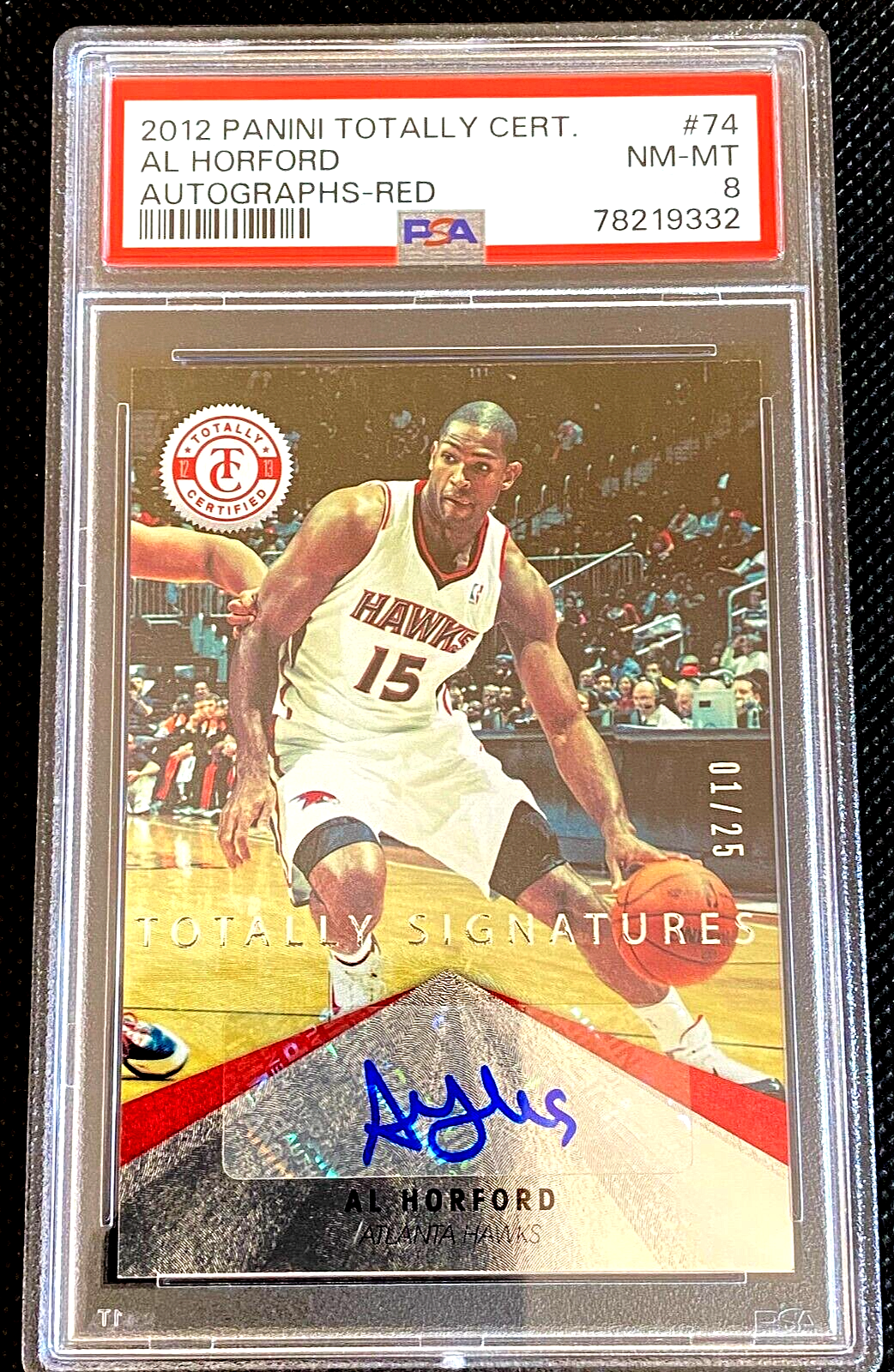 Al Horford Autographed Signed SP 01/25 PSA 8 NM/MT 2012 AUTO TOTALLY CERTIFIED RED G5470 