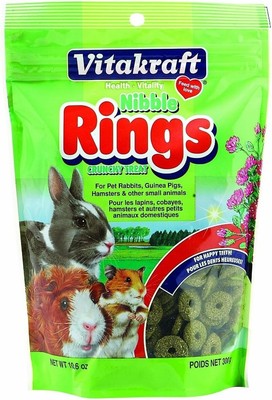 Nibble Rings Small Animal Treats - Crunchy Alfalfa Snack - For Rabbits