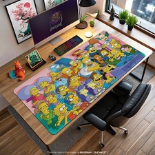 The Simpsons Desk Mat - Colorful Springfield Cast Gaming Mouse Pad, Cartoon Work