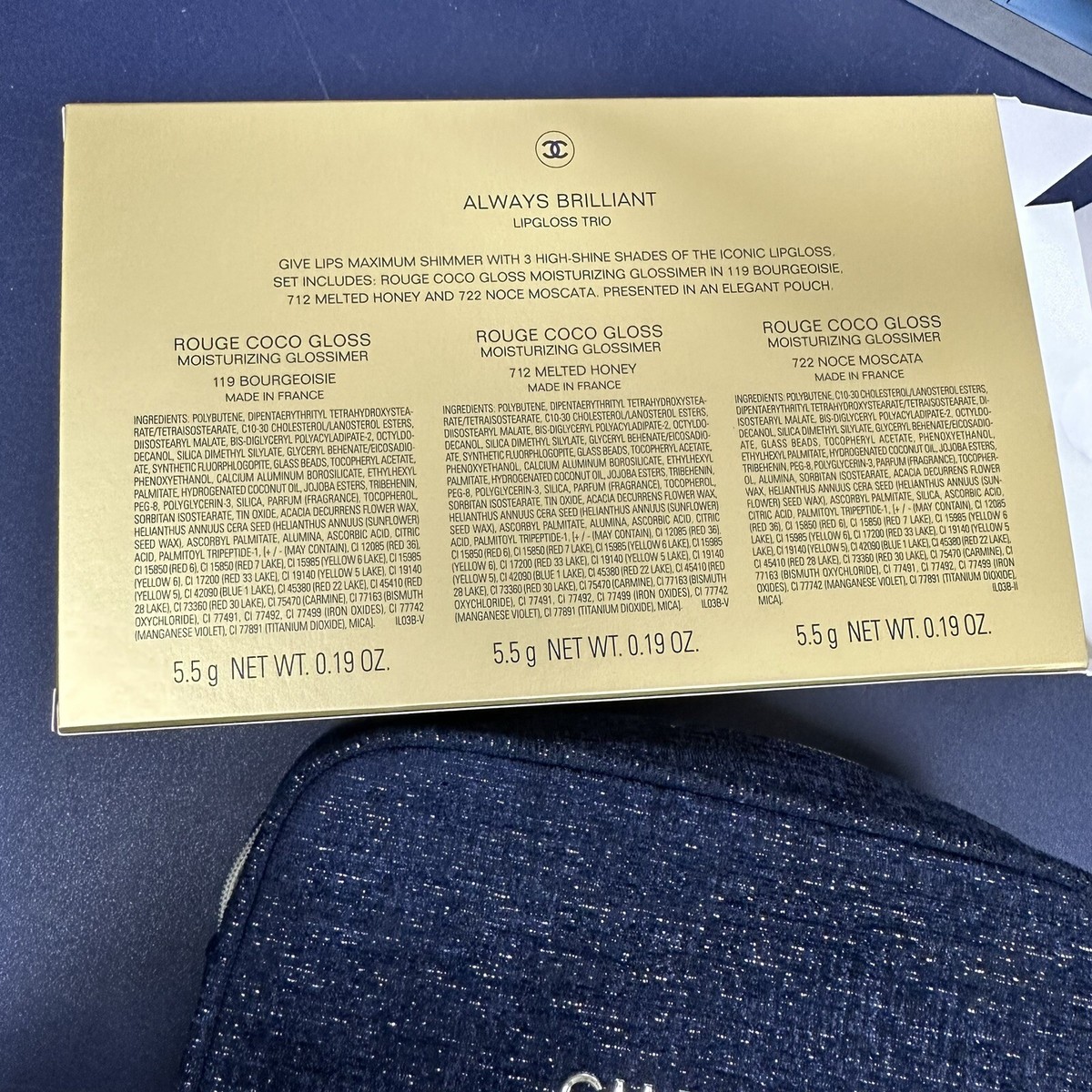 NEW Chanel Holiday Make Up Set Always Brilliant Lip Gloss Trio