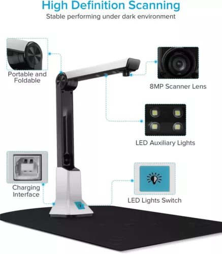 BK50 10 Mega-pixel High Definition Book Scanner Capture Size A4 Document Camera - Picture 7 of 10