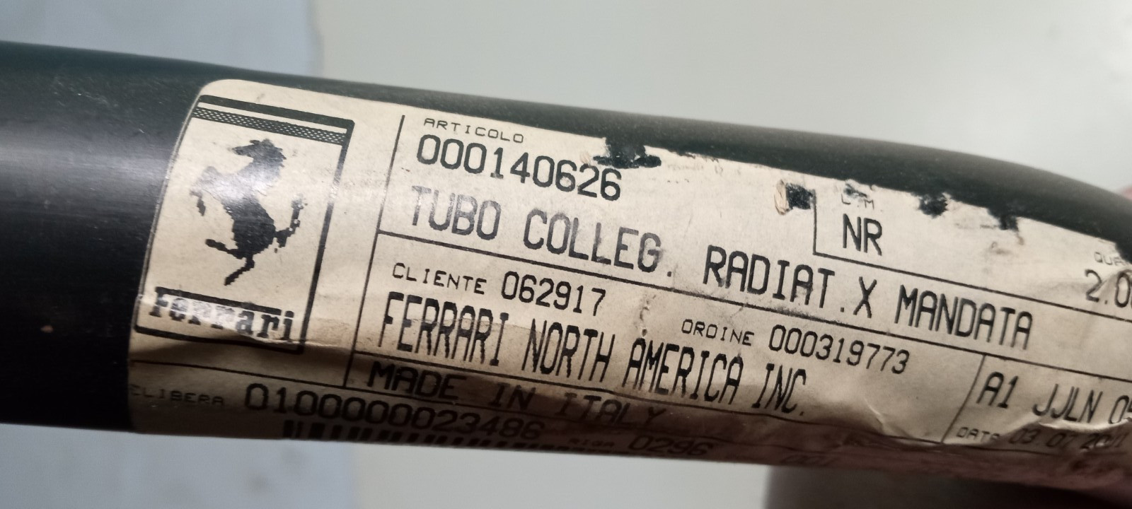 Ferrari 348 Radiator Delivery Coolant Pipe_140626_TB_TS_2.7 Motronic_NEW_GENUINE