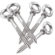 5 Pack 304 Stainless Steel Eye Screws Durable Eye Hooks Screw in Heavy Duty P...
