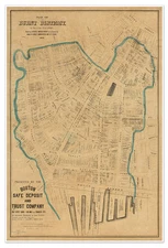HUGE BOSTON Burnt District MAP (Great Fire) circa 1872 - Vintage Reprint Poster