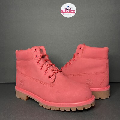 pink timberland heel boots