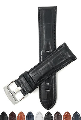 24mm Leather Watch Band, Alligator Style for Breitling Transocean Unitime