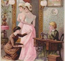 MERIDEN CT TRADE CARD, No 9 WHEELER & WILSON SEWING MACHINE, DRESS MAKER   Z1015