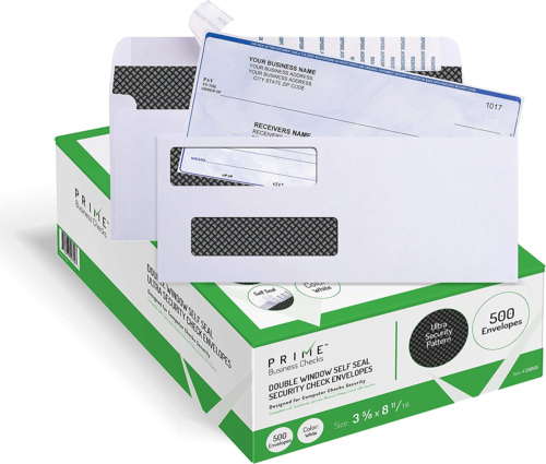 500 Self Seal Quickbooks Double Window Security Check Envelopes - for Business L - Picture 1 of 6