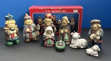 9 Pc Nativity Set Fabri-Centers of America 1995 #35055 with box