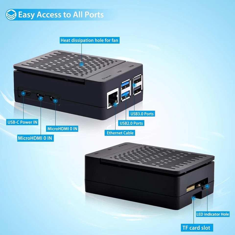 Starter Kit für Raspberry Pi 5 8GB mit Gehäuse 128GB SD Karte 27W USB C Netzteil - Bild 4 von 4