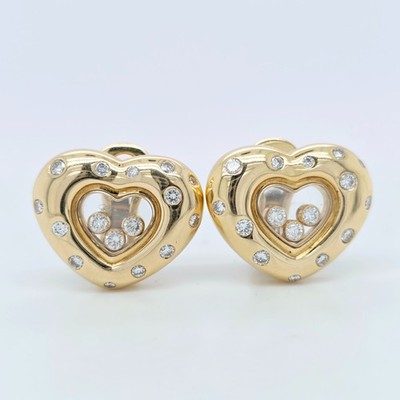 Chopard Ohrringe ''Happy Diamonds'' Herzform, 18 kt Gelbgold, Clip On