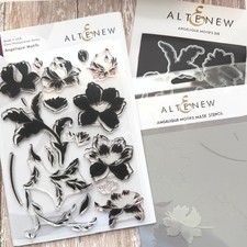 Altenew ANGELIQUE MOTIFS Flowers Floral 6x8 Rubber Stamps, Dies and Mask