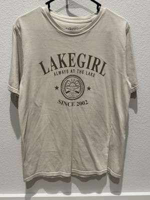 Women's  Lake Girl Bone Color Tee Shirt Size Small - Excellent Condition! 
