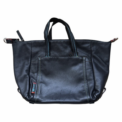 Mywalit Womens Smooth Leather Satchel Handbag Black Crossbody Purse FLAWED