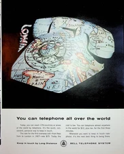 Original 1964 Vintage Telephone Ad: Bell Telephone all Over the World