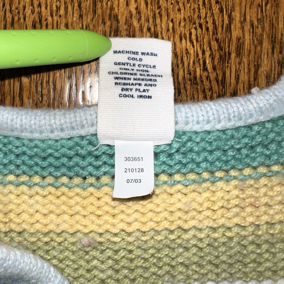 De Colección Y2K Gap Bebé Niños Loco Arco Iris Rayas Suéter Vestido Jersey 2 2T Outlet Foto 3 de 4