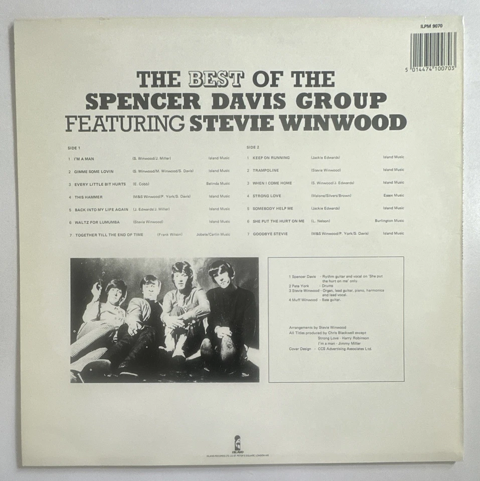 "The Best of the Spencer Davis Group" vinyl LP Record EX / EX - Image 3 of 4