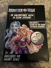 Monster High 16 Valentines  Glow Stickers 2024 Opened Ghoulish Holiday Cards