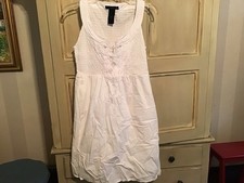 Calvin Klein White Cotton Sundress M NWOT