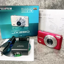 FUJIFILM FinePix JX280 Red 14.1MP 5x Zoom Compact Digital Camera Used From Japan