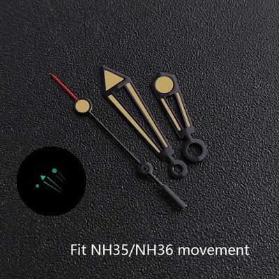 Luminous Watch Hands 9.4x13x17mm Retro Style For NH35 NH36 8205 8215 Movement