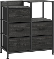 Mobile 5 Drawer Filing Cabinet Fabric Rolling Printer Stand Shelf A4 Letter
