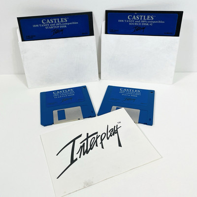 Castles by Interplay 1991 PC Big Box 5.25'' and 3.5'' Disks Incomplete