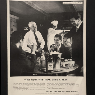 Hiram Walker Imperial Blended Whiskey Dinner Party 1952 Vtg Print Ad