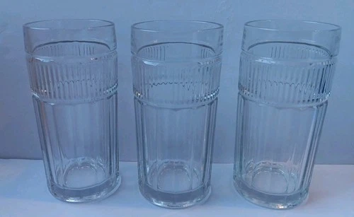Three Vintage Anchor Hocking Annapolis Iced Tea Glass Tumblers 16 oz, Heavy