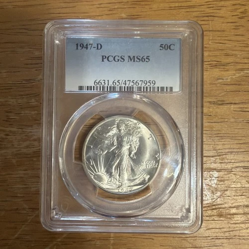 1947-D 50C PCGS MS 65 Liberty Walking Half Dollar