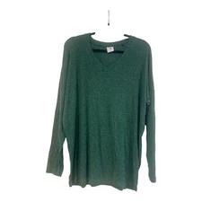 CAbi Size L Serenity Long Sleeve Shirt V Neck #3805 Green Knit Casual Oversized