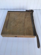 Vintage Ingento No. 4 Paper Cutter Guillotine Trimmer 4 Wood Cast Iron 12"x12"