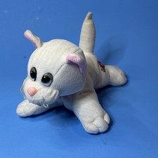 Tonka Pound Purries White Gray Kitten Plush VTG Blue Eyes Cat   1980s 9"